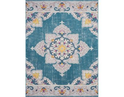 Lr Home Antiquity 5'3" x 7'10" Blue Medallion Outdoor Rug