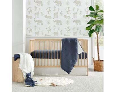 Levtex 5-Piece Navy Cloud Muslin Crib Bedding Set