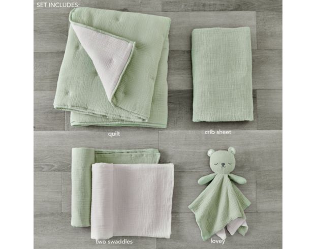 Levtex 5-Piece Sage Cloud Muslin Crib Bedding Set large image number 1