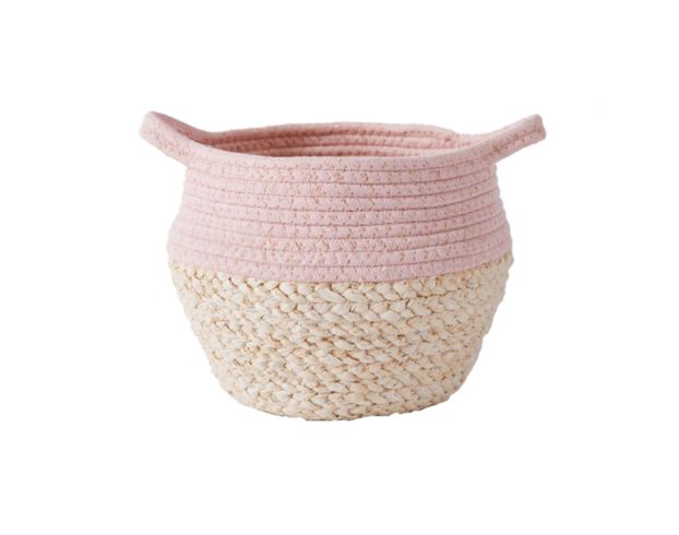 Levtex Ashika Pink Drum Basket large image number 1