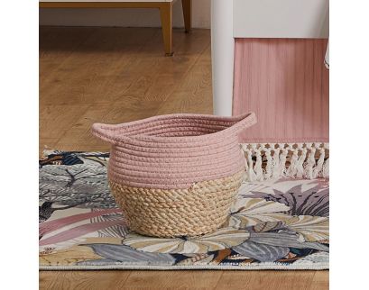 Levtex Ashika Pink Drum Basket