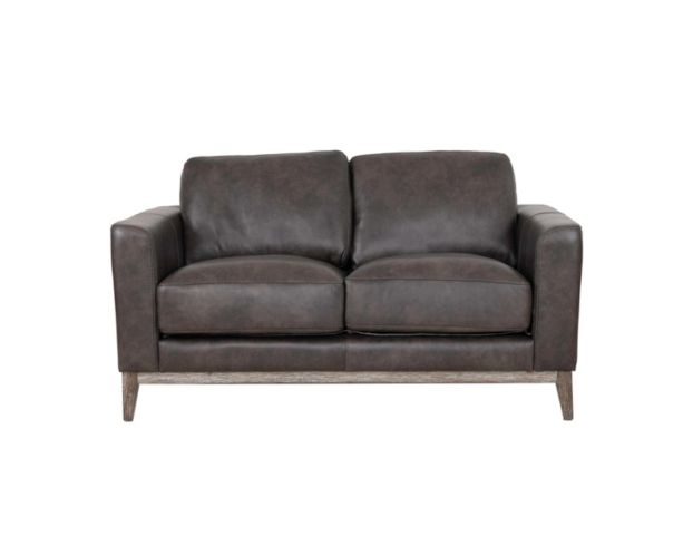 Leather Italia Ramsey Storm Gray Genuine Leather Loveseat large image number 1