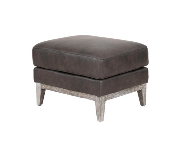 Leather Italia Ramsey Storm Gray Genuine Leather Ottoman large image number 2