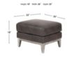 Leather Italia Ramsey Storm Gray Genuine Leather Ottoman small image number 6