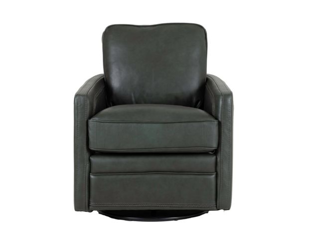 Leather Italia Turner Forest Green Genuine Leather Swivel Glider large image number 1