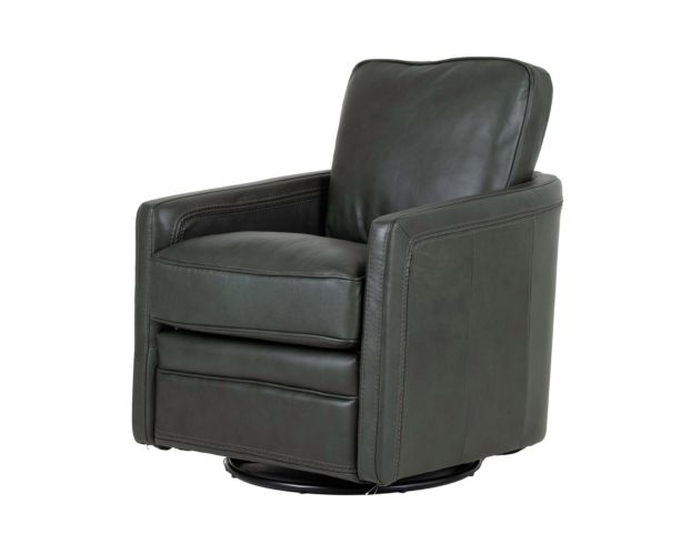 Leather Italia Turner Forest Green Genuine Leather Swivel Glider large image number 2