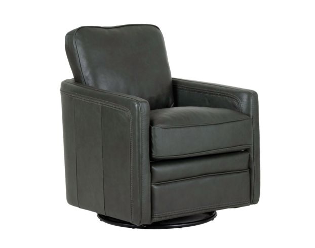 Leather Italia Turner Forest Green Genuine Leather Swivel Glider large image number 5