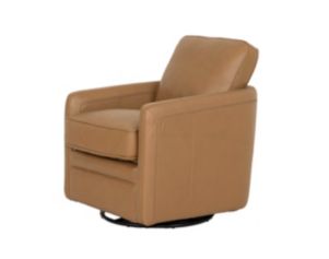 Leather Italia Turner Camel Brown Genuine Leather Swivel Glider