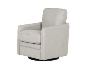 Leather Italia Turner Stone Gray Genuine Leather Swivel Glider