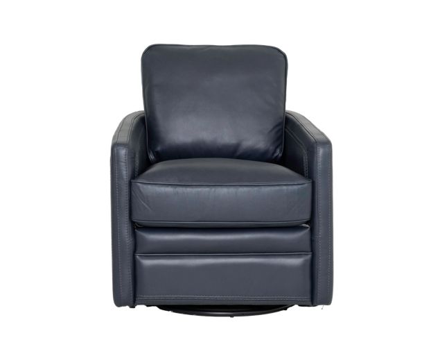 Leather Italia Turner Blue Genuine Leather Swivel Glider large image number 1