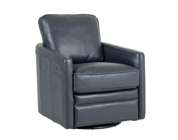 Leather Italia Turner Blue Genuine Leather Swivel Glider large image number 5