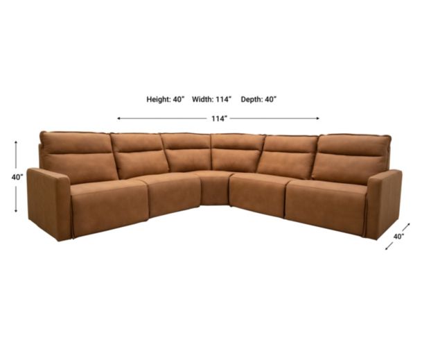 Leather Italia Adell 5-Piece Leather Power Recline Sectional large image number 6