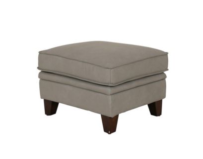 Leather Italia Stanton Gray Genuine Leather Ottoman