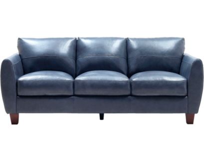 Leather Italia Traverse Genuine Leather Blue Sofa