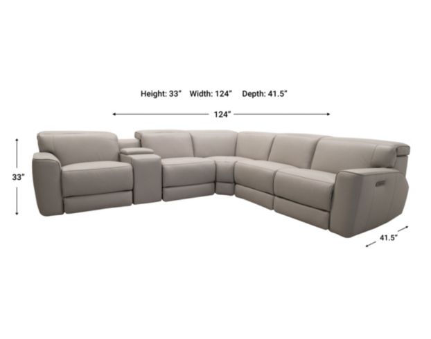 Leather Italia Skyway Leather Power Reclining 6-Piece Sectional large image number 8