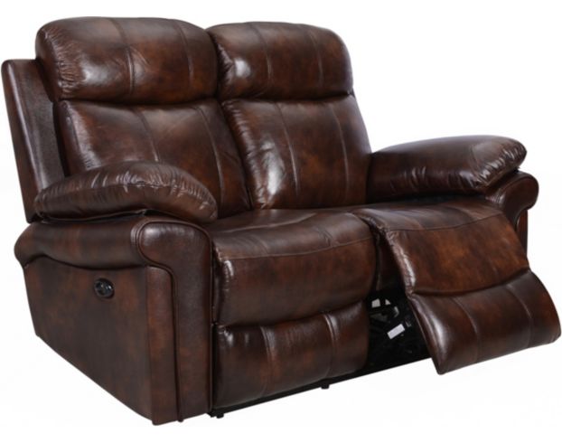 Leather Italia Joplin Brown Leather Power Reclining Loveseat large image number 3