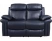 Leather Italia Joplin Blue Leather Power Reclining Loveseat small image number 1