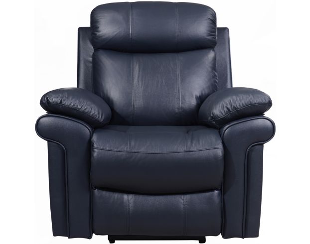Leather Italia Joplin Blue Leather Power Recliner large image number 1