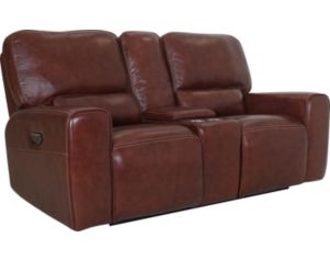 Leather Italia Broadway Leather Power Recline Console Loveseat