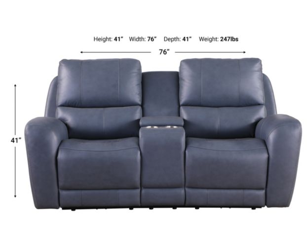 Leather Italia Bel Air Power Reclining Lay-Flat Loveseat large image number 4