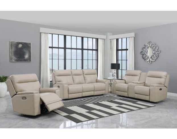 Leather Italia Bryant Leather Power Reclining Lay-Flat Sofa large image number 3