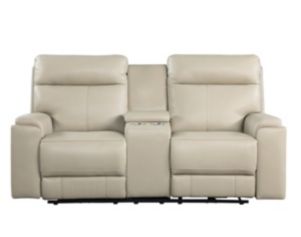 Leather Italia Bryant Leather Power Console Loveseat