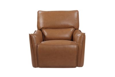 Leather Italia Portland Leather Power Headrest Glider Recliner | Homemakers