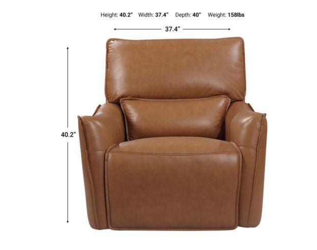 Leather Italia Portland Leather Power Headrest Glider Recliner large image number 4
