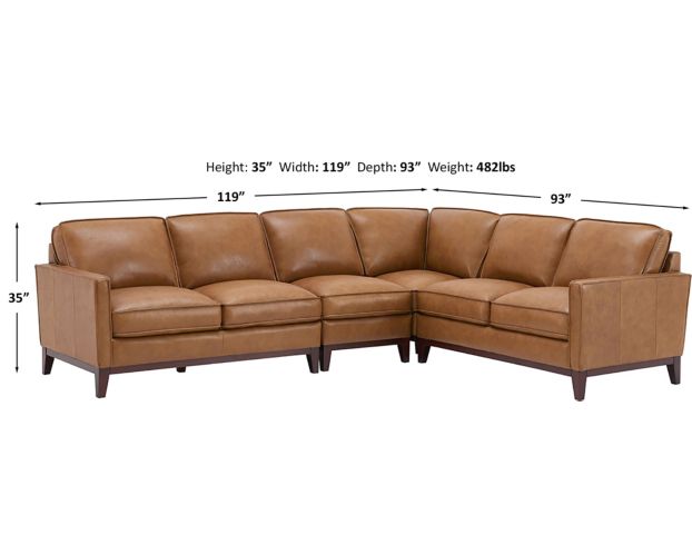 Leather Italia Newport 4-Piece Leather Sectional large image number 5