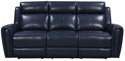 Leather Italia Jonathan Blue Leather Power Reclining Sofa | Homemakers