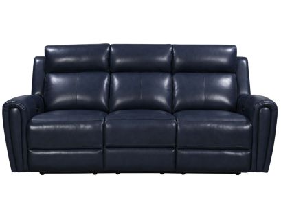 Leather Italia Jonathan Blue Leather Power Reclining Sofa