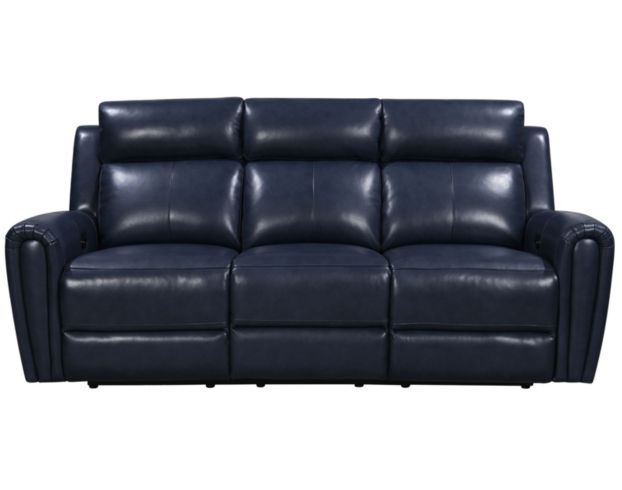 Italo blue discount leather reclining sofa