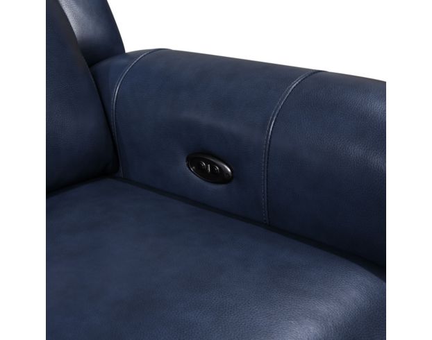 Italo blue leather online power plus reclining sofa