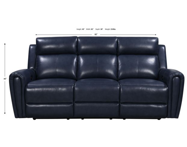 Leather Italia Jonathan Blue Leather Power Reclining Sofa large image number 9