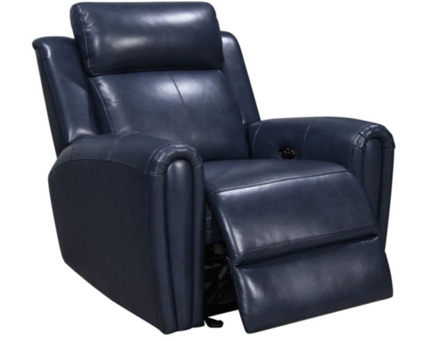 Leather Italia Jonathan Blue Leather Power Recliner large image number 2