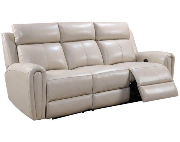 Leather Italia Jonathan Cream Leather Power Reclining Sofa