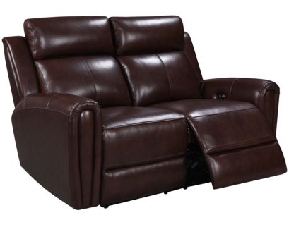 Leather Italia Jonathan Brown Leather Power Loveseat