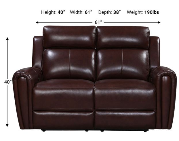 Leather Italia Jonathan Brown Leather Power Loveseat large image number 6