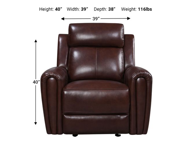 Leather Italia Jonathan Brown Leather Power Recliner large image number 5