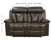 Leather Italia Calvin Leather Power Headrest Loveseat small image number 4