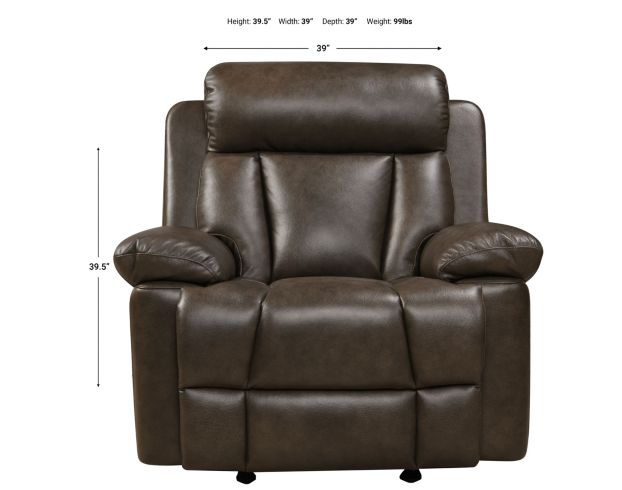 Leather Italia Calvin Leather Power Headrest Glider Recliner large image number 3