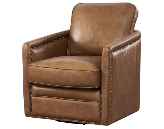 Leather Italia Alto 100% Leather Camel Swivel Chair large image number 2