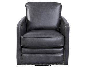 Leather Italia Alto 100% Leather Gray Swivel Chair