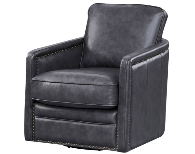 Leather Italia Alto 100% Leather Gray Swivel Chair large image number 2