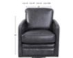 Leather Italia Alto 100% Leather Gray Swivel Chair small image number 3