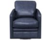 Leather Italia Alto 100% Leather Blue Swivel Chair small image number 1