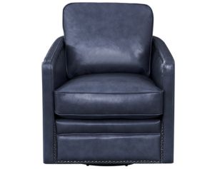 Leather Italia Alto 100% Leather Blue Swivel Chair