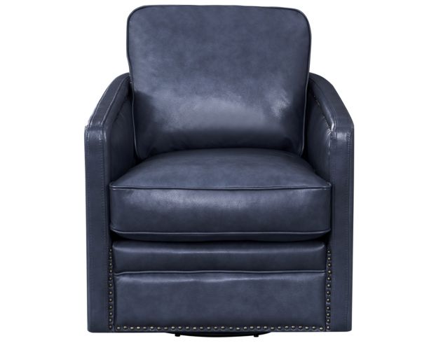 Leather Italia Alto 100% Leather Blue Swivel Chair large image number 1
