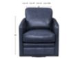 Leather Italia Alto 100% Leather Blue Swivel Chair small image number 3