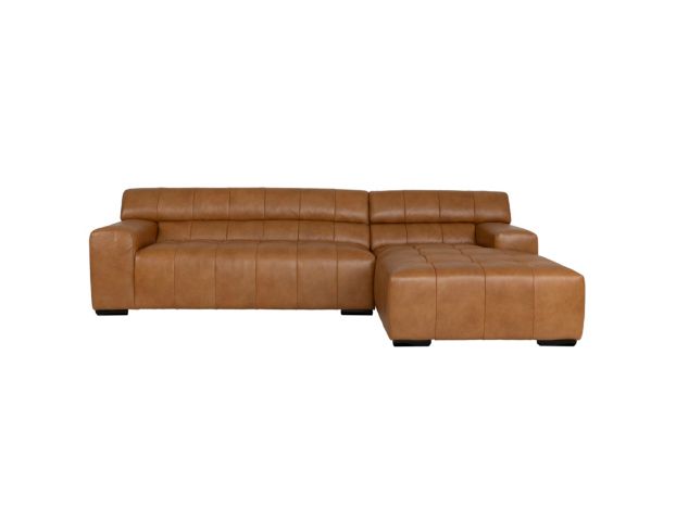 Leather Italia Irvine Brown 100% Leather 2pc Sectional large image number 1